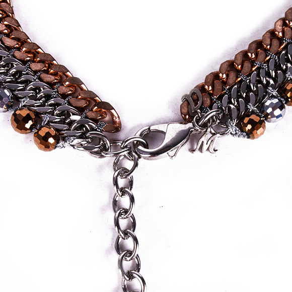 ASSAD MOUNSER BRONZE, SILVER, WHITE EVENING NECKLACE | WOMENS - Picture 3 of 3